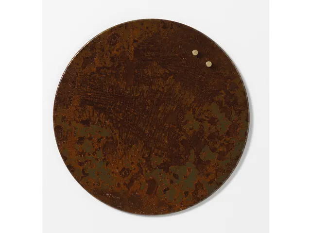 Magnetisch metalen memobord van Naga Ø 35 cm in roestkleur.