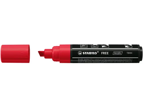 Acrylmarker STABILO Free Acrylic T800C karmijnrood 2-10mm