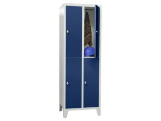 lockerkast,HxBxD 1850x600x500mm,2x2vakken,RAL7035,front RAL5010 - 2