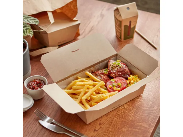 Boîte-repas Fonkels GO!mealbox 2000ml marron 23x14x7,4cm 80pces