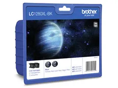 Brother LC1280XLBKBP2DR, Zwart, Inkt op pigmentbasis, 2 stuk(s), 2400