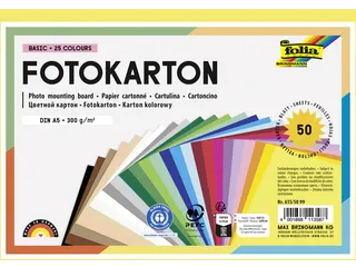 Fotokarton Folia A5 pak à 50 vel assort 300gr 25 kleuren - 1