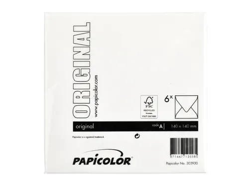 Envelop Papicolor 140x140mm Hagelwit Gegomd