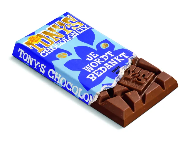 Chocolade Tony's Chocolonely "Je wordt bedankt" Melk karamel biscuit