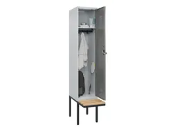locker met bank,HxBxD 2120x400x815mm,1vak,vak B 400mm,draaigrendel