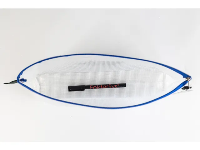 Pochette zip soufflet Foldersys EVA A4 bleu
