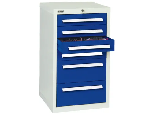 ladekast HxBxD 900x515x500mm 6laden vergrendeling RAL7035 RAL5010
