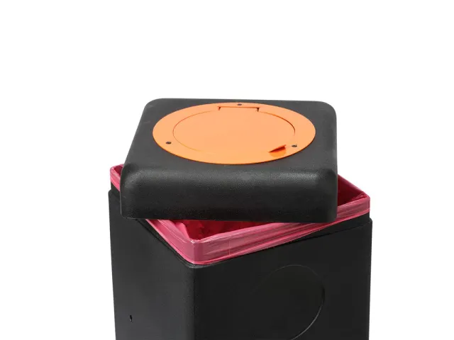 Afvalbak 60 liter EarthBin zwart oranje