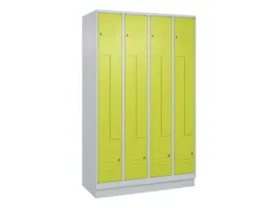 Z-garderobekast,HxBxD 1950x1200x500mm,vak B 150/300mm,cil.-slot,sokkel