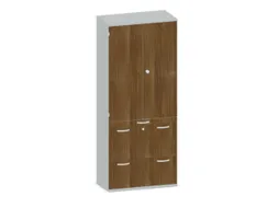 Kantoorkast 1920x800x430mm Decor Romp Lichtgrijs Decor Front Noten