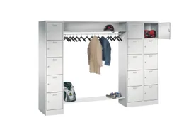 personeelsgarderobe cil.slot 1950x2550x500mm 3x5 vakken 400mm RAL7035