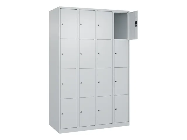 lockerkast,HxBxD 1850x1200x500mm,4x4vakken,vak B 300mm,cil.-slot