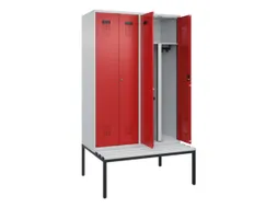 PBM-locker met bank,HxBxD 2120x1200x815mm,4vak,vak B 300mm