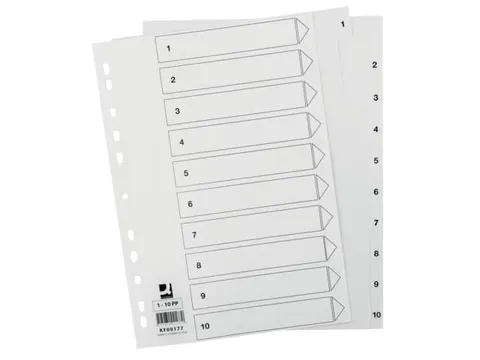 Tabbladen PP Set 1-10 Met Indexblad A4 11-Gaats Wit Personaliseerbaar