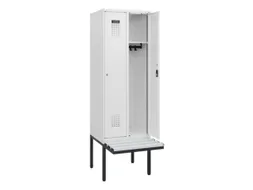 locker met bank,HxBxD 1950x600x815mm,2vak,vak B 300mm,cilinderslot