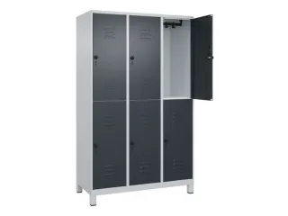 dubbeldekse locker,HxBxD 1950x1200x500mm,3x2vak.,vak B 400mm - 2