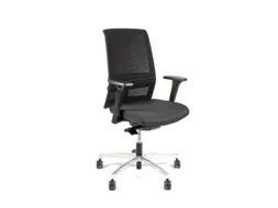 Bureaustoel EN1335 Linea Omnia 01 zwart/zwart met 3D armleuning en alu