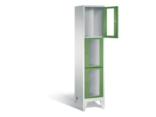lockerkast 1850x420x500mm 1x3 vakken Cilinderslot Poten, RAL6011