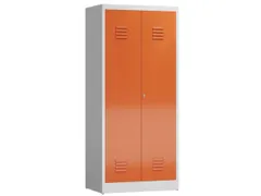 Lockerkast 1800x800x500mm 2 vakken, klinksluiting, RAL3000