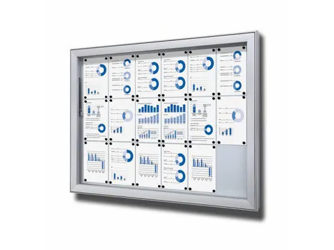 Vergrendelbaar Notitiebord Outdoor Extra Diep 18xA4