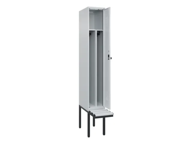locker met bank,voor scheiding van kleding,HxBxD 2120x300x815mm,1vak