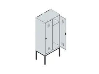 locker,HxBxD 1950x800x500mm,2vak,vak B 400mm,cil.-slot,voetonderstel - 3
