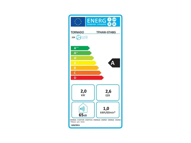 Climatiseur portable Tornado 7000 BTU 790W 65dB blanc