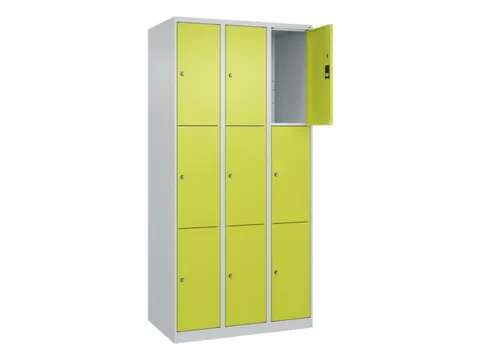 lockerkast,HxBxD 1850x900x500mm,3x3vakken,vak B 300mm,cil.-slot