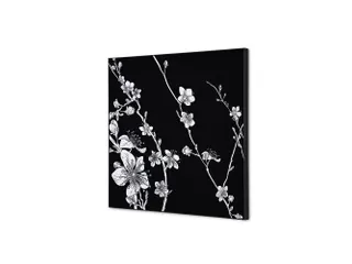 Wanddecoratie Textiel Set 40x40cm Japanse Bloesem Zwart - 1