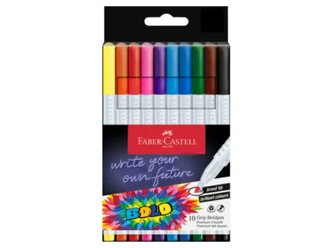 Viltstiften Faber-Castell Grip Bold kartonetui 10 stuks