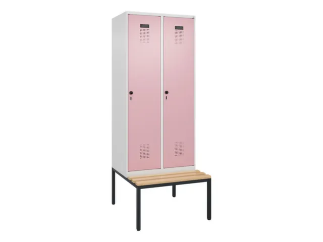 locker met bank,voor scheiding van kleding,HxBxD 2120x800x815mm,2vak
