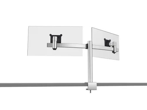 Monitorarm voor 2 schermen bureaubevestiging met klem Zilver