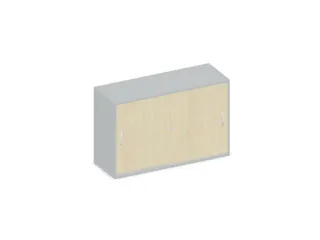 Schuifdeurkast 770x1200x430mm Romp Lichtgrijs Decor Front Esdoorn - 1