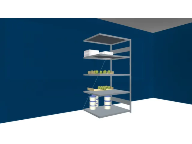 Rvs Inhaakstelling Aanbouw 2000x1010x835mm 5 Legborden Vaklast 200kg