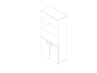 kantoorkast,HxBxD 2000x900x450mm,3xhouten vloer,5ordnerhoogte,romp wit - 1