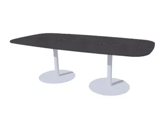 Linesto vergadertafel 240x120 deens ovaal houtprint schaduw 25mm alu - 1