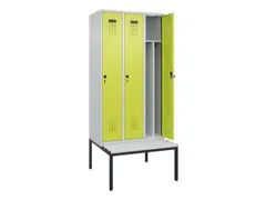 locker met bank,voor scheiding van kleding,HxBxD 2120x900x815mm,3vak