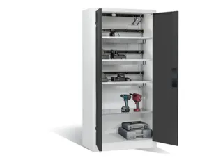 acculaadkast 1950x930x500mm 15stekkerdozen 230V ventilator fr. RAL7016 - 2