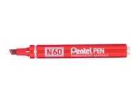 Viltstift Pentel N60 schuin rood 1.5-5.5mm