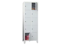lockerkast,HxBxD 1850x600x500mm,2x5vakken,RAL7035,front RAL7016