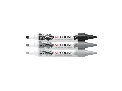 Duotip Talens Ecoline set à 3 stuks zwart en grijs