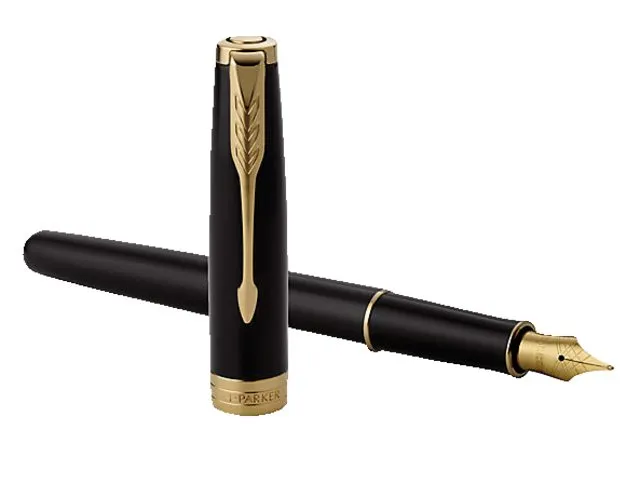 Vulpen Parker Sonnet Black lacquer GT finish Medium