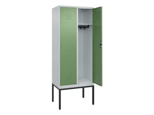 locker,HxBxD 2120x800x500mm,2vak,vak B 400mm,cil.-slot,voetonderstel