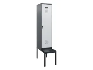 locker met bank,HxBxD 1950x400x815mm,1vak,vak B 400mm,draaigrendel - 2