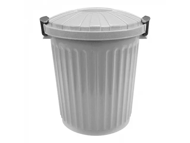 Afvalcontainer met deksel grijs 23 liter