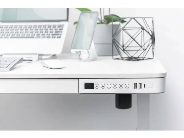 Elektrisch Verstelbaar Bureau 120x60cm USB Wit