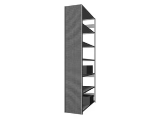 zijwand,v. inhaakstelling,HxD 3000x500mm,staal,RAL7035,perforatieplaat - 2