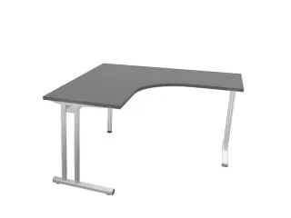 bureau in vrije vorm,HxBxD 740x1400x1400mm,vrije vorm,MS-donkergrijs - 3
