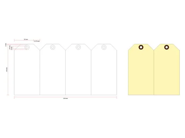 Label karton nr 5 200gr 55x110mm chamois 1000 stuks