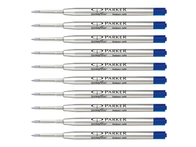Balpenvulling Parker Quinkflow medium blauw blister à 10 stuks